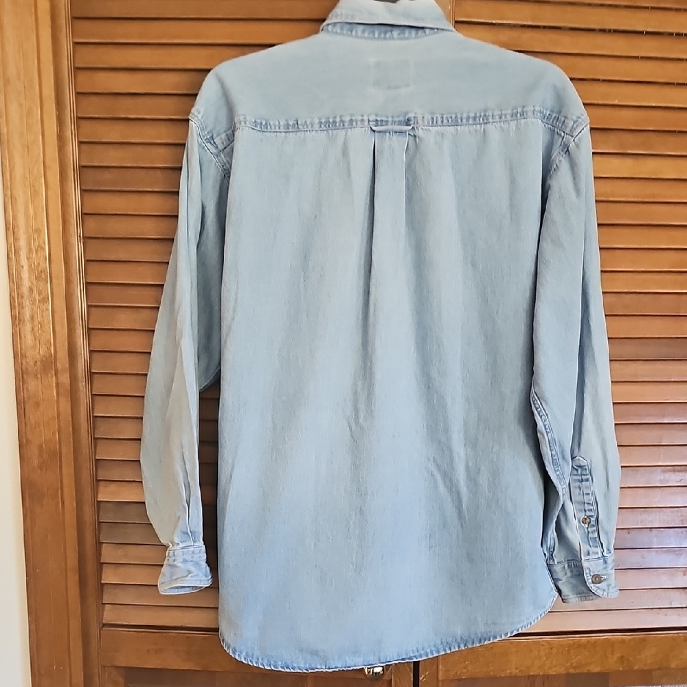 Vintage High Sierra Classic Denim Blue Men's Shirt Denim button down 100% cotton - Picture 7 of 10